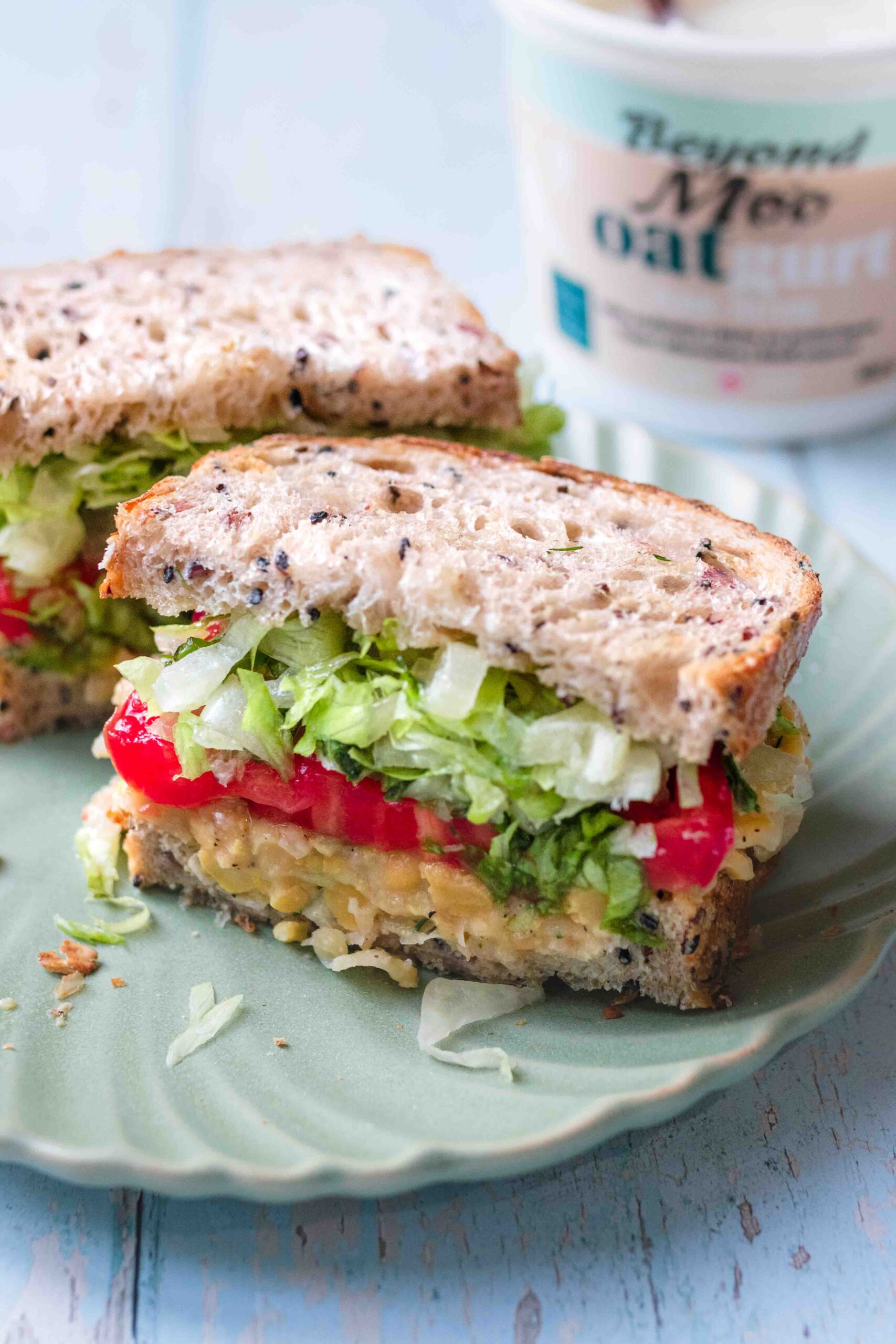 mashed chickpea salad sandwich